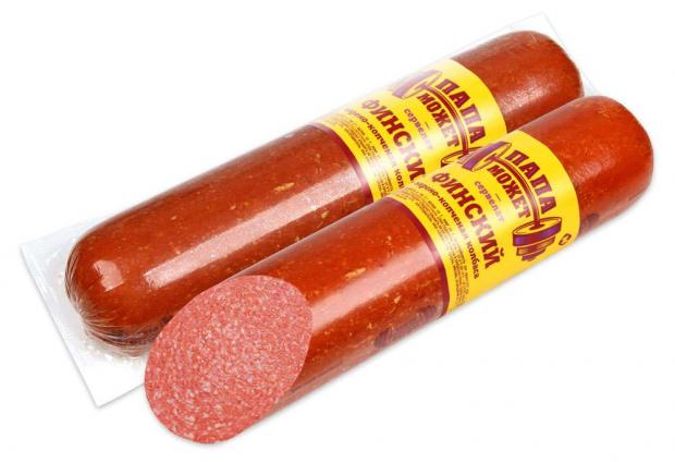 Колбаса варено-копченая Папа может Сервелат Финский 07-1 кг 1 упаковка 09 кг 500₽