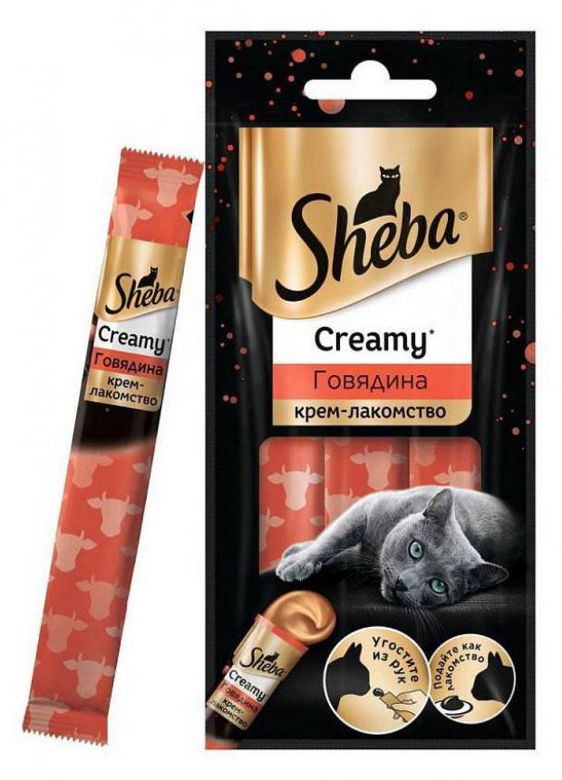 

Лакомство для кошек Sheba Creamy с говядиной, 3х12 г