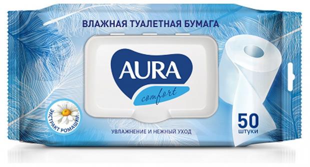 

Туалетная бумага влажная Aura с клапаном, 50 шт