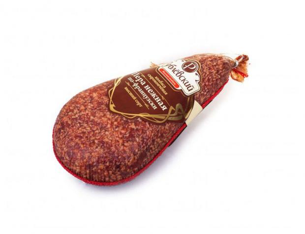 Колбаса сырокопченая «Рублевский» Пера нежная по-Французски (0,6-0,9 кг) , 1 упаковка  ~ 0,7 кг