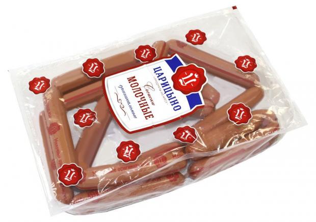 Сосиски «Царицыно» Молочные оригинальные (0,8-1,3 кг), 1 упаковка ~ 1,1 кг