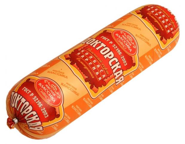 

Колбаса вареная «Мясная классика» Докторская (0,8-1,2 кг), 1 упаковка ~ 1 кг