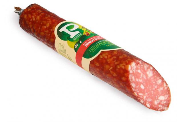 Колбаса сырокопченая «Раменский Деликатес» Куриная Деликатесная (0,6-1 кг), 1 упаковка ~ 0,8 кг