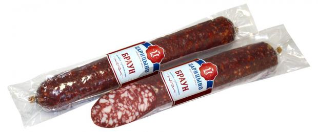 Колбаса сырокопченая Царицыно Брауншвейгская 05-08 кг 1 упаковка 06 кг 736₽