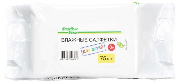 

Влажные салфетки «Каждый день» детские с рождения, 75 шт
