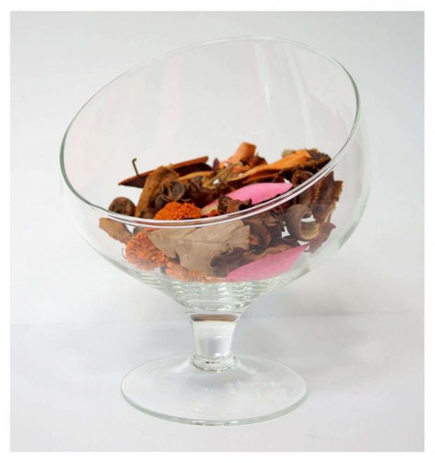 Ваза-бокал ЭВИС Роджер с косым резом стеклянная прозрачная 155x19 см 265₽