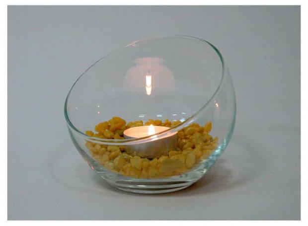 Ваза ЭВИС Анабель с косым резом стеклянная прозрачная 95x11 см 238₽