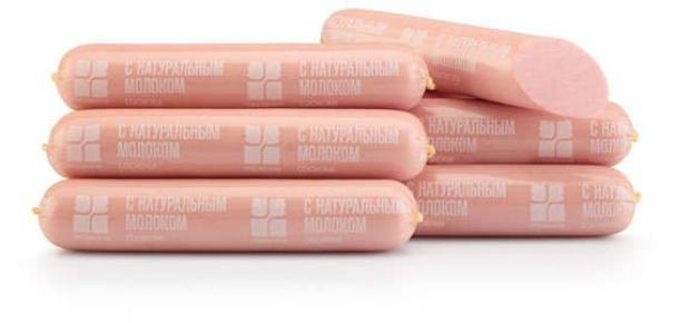 Сосиски Окраина с Натуральным молоком 09-15 кг 1 упаковка 13 кг 453₽