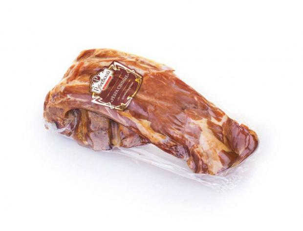 Ребра варено-копченые Рублевский свиные 06-09 кг 1 упаковка 07 кг 377₽