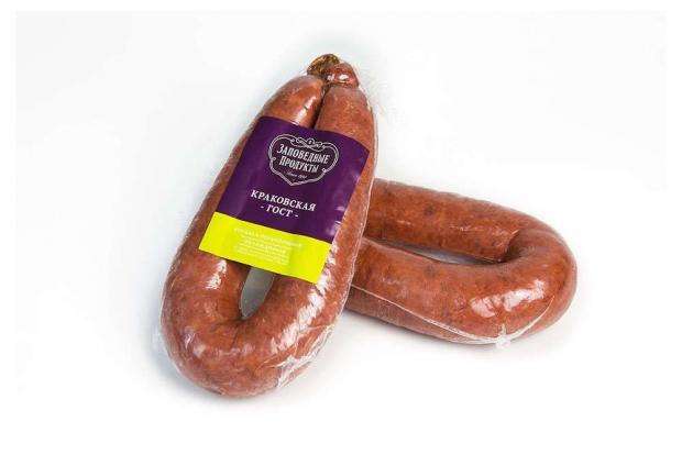 

Колбаса полукопченая «Заповедные продукты» Краковская категории Б (0,4-0,7 кг) , 1 упаковка ~ 0,5 кг