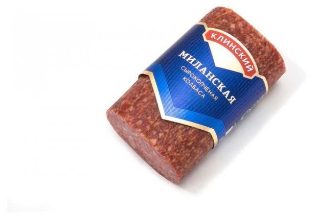 Колбаса сырокопченая Клинский Миланская 05-08 кг 1 упаковка 06 кг 899₽