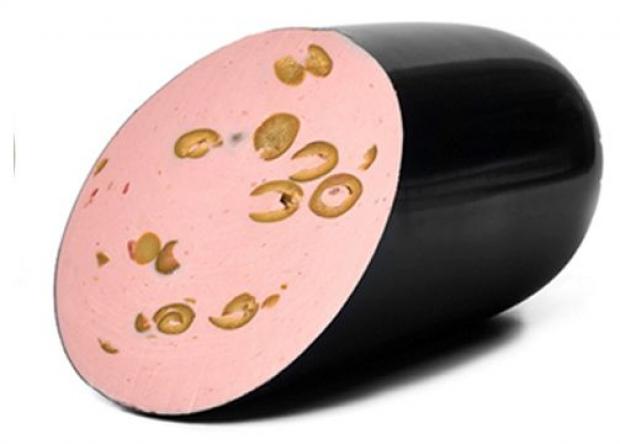 Колбаса вареная Балтия Испанская с оливками 08-12 кг 1 упаковка 1 кг 502₽