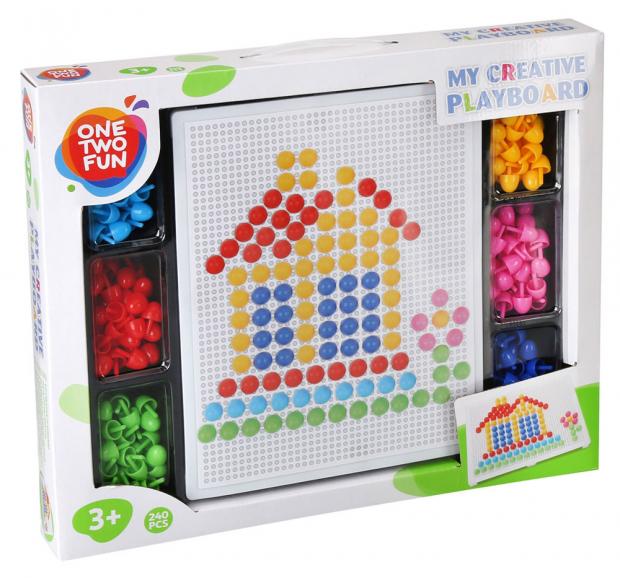 

Мозаика-гвоздики ONE TWO FUN, 240 деталей