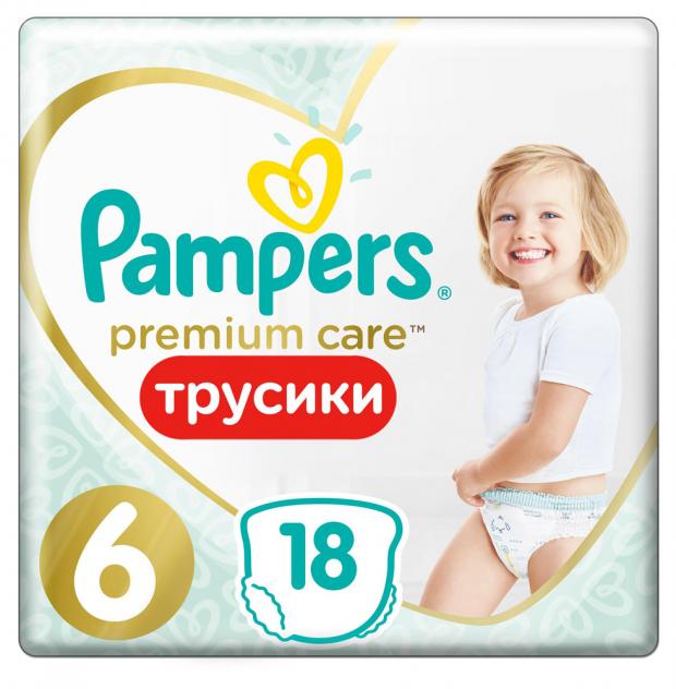 

Подгузники-трусики Pampers Premium Care размер 6 (15+ кг), 18 шт
