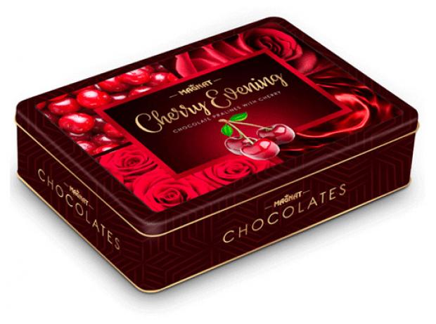 

Набор конфет MAGNAT Cherry Evening с начинкой пралине с ликером, 201 г