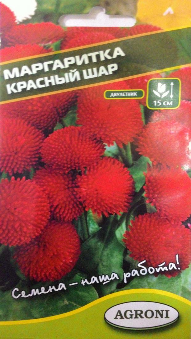 

Семена Маргаритка «Агрони» Красный шар, 0,1 г