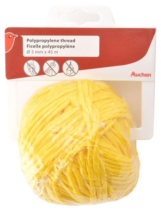 

Шпагат полипропиленовый Auchan Красная Птица желтый, 3 мм х 45 м