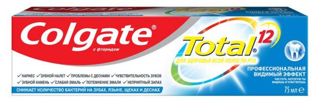 

Зубная паста Colgate Total Видимый эффект, 75 мл