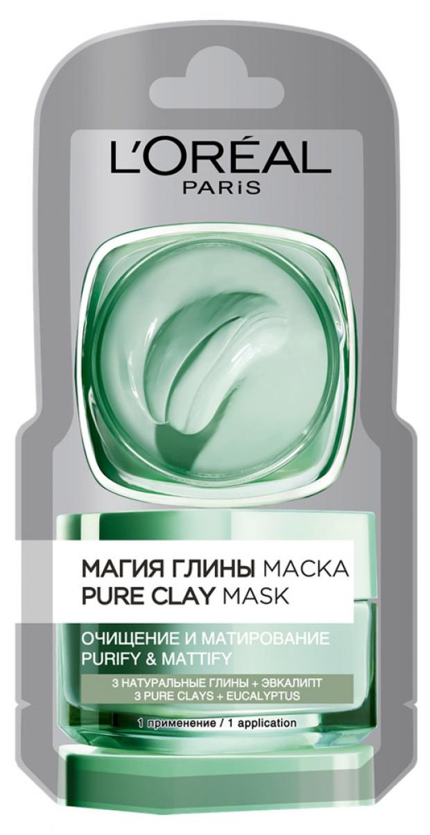 

Маска для лица L'Oreal Paris Магия глины очищение, 6 мл