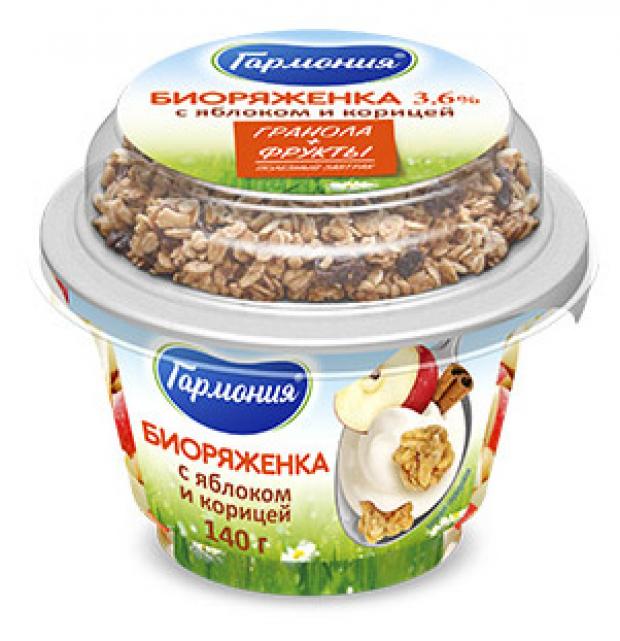 

Био ряженка «Гармония» яблоко корица 3,6%, 140 г