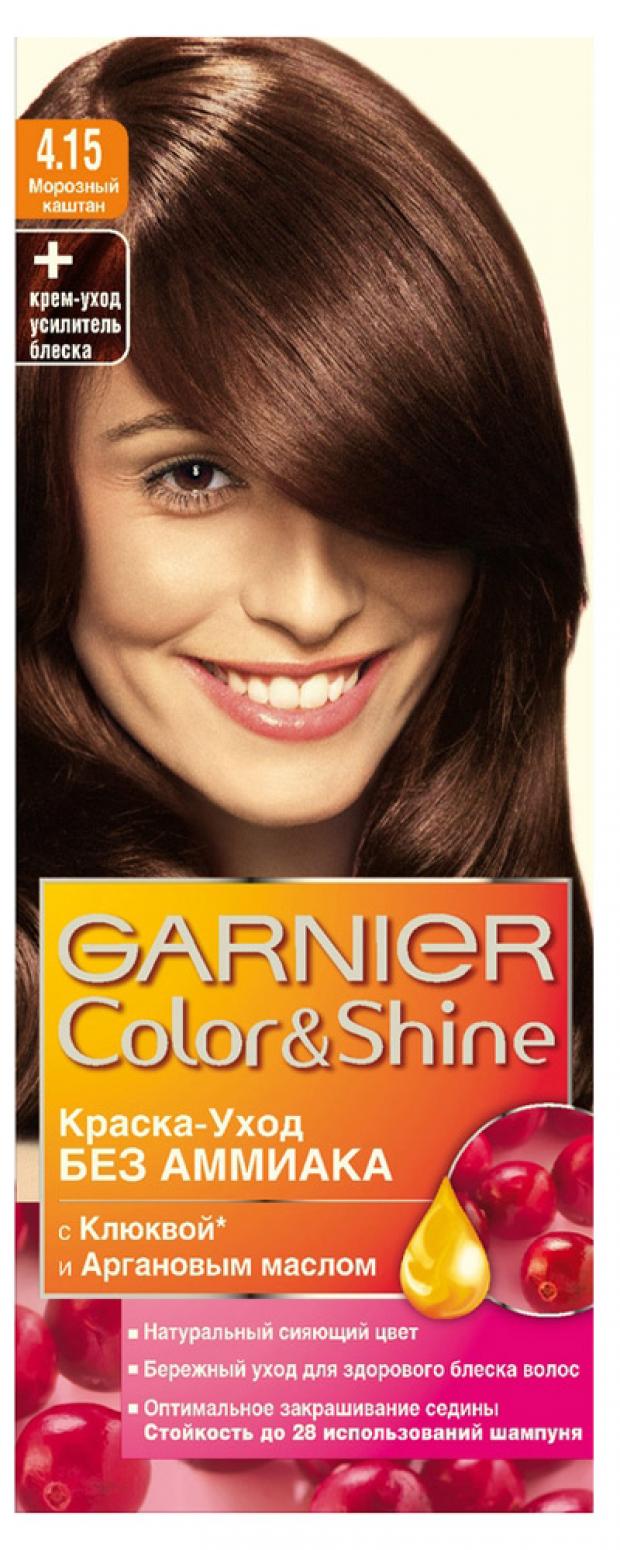 

Краска-уход для волос Garnier Color&Shine без аммиака Морозный каштан тон 4.15, 110 мл