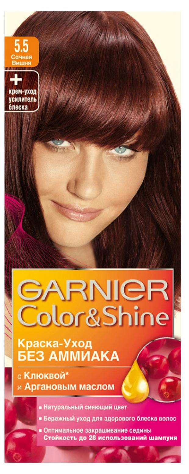 

Краска-уход для волос Garnier Color&Shine без аммиака Сочная вишня тон 5.5, 110 мл