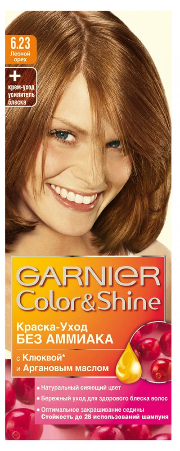 

Краска-уход для волос Garnier Color&Shine без аммиака Лесной орех тон 6.23, 110 мл