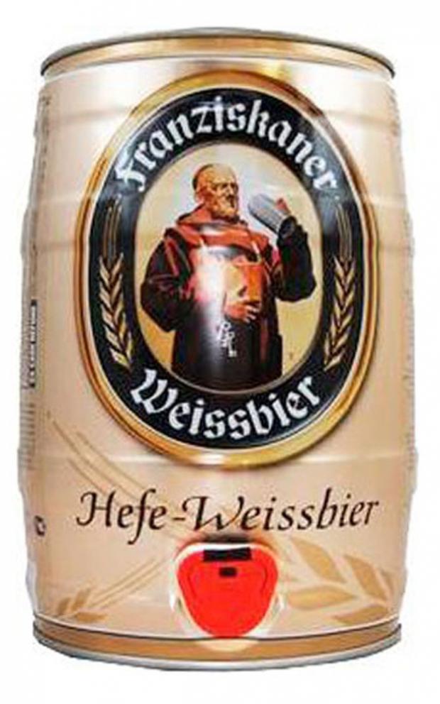 

Пиво Franziskaner Weissbier пшеничное светлое нефильтрованное 5%, 5 л
