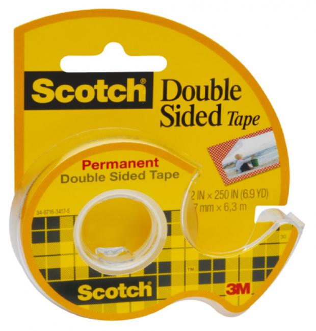 

Лента клейкая Scotch двусторонняя на мини-диспенсере, 12 ммх6.3 м