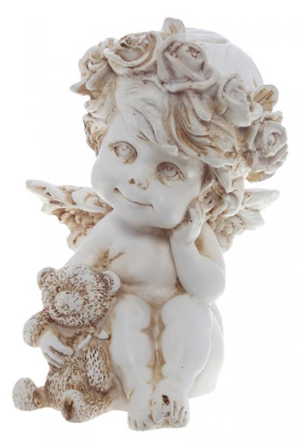 

Фигура садовая Ангелочек с медведем