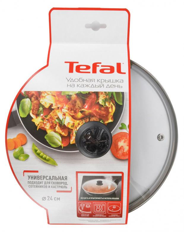 Крышка с пароотводом Tefal Cocoon стеклянная 24 см 545₽