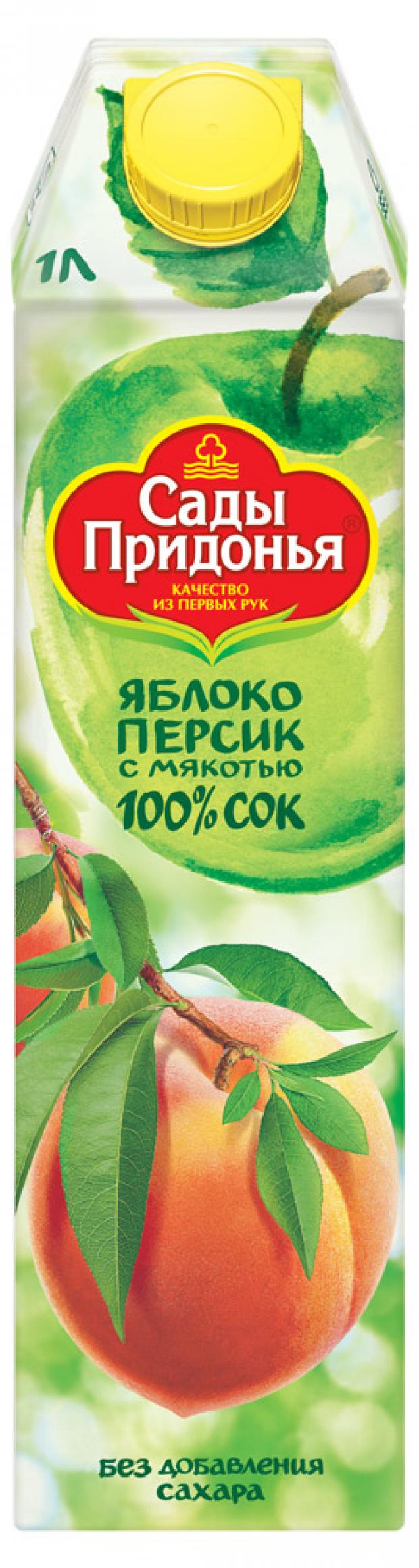 Сок Сады Придонья яблоко персик 1 л 99₽