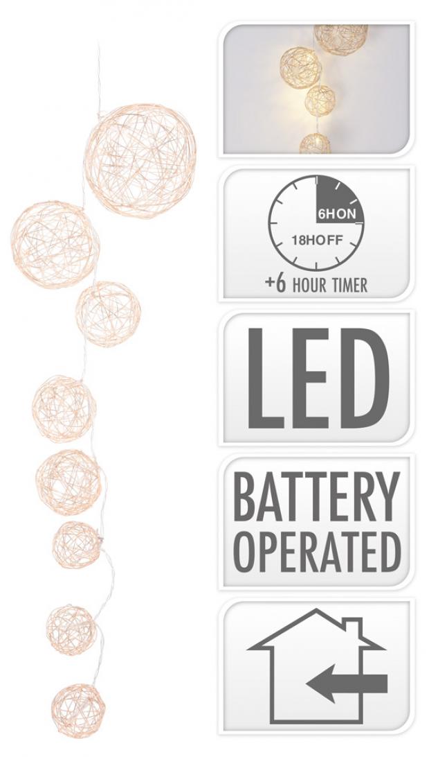 

Гирлянда с подсветкой Koopman 8 LED ламп, 90 см