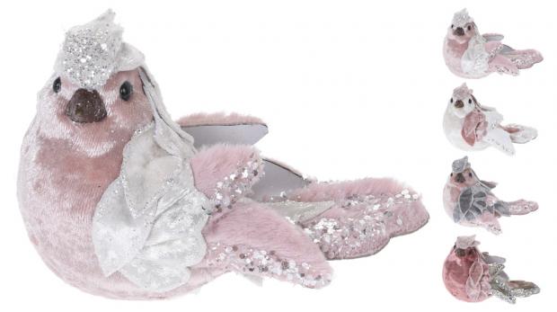 

Украшение ёлочное на клипсе Koopman Птица розовая, 12х8х6 см