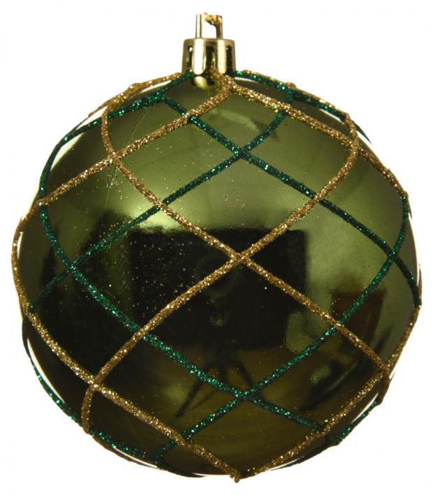 

Шар ёлочный Decoris пластиковый темно-зеленый Ø8 см
