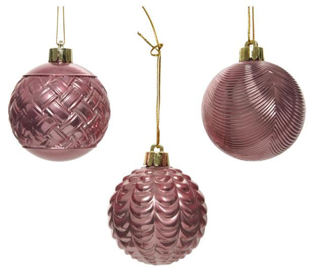 

Набор шаров Decoris розовый, 3 шт