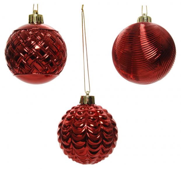 

Набор шаров Decoris красный, 3 шт