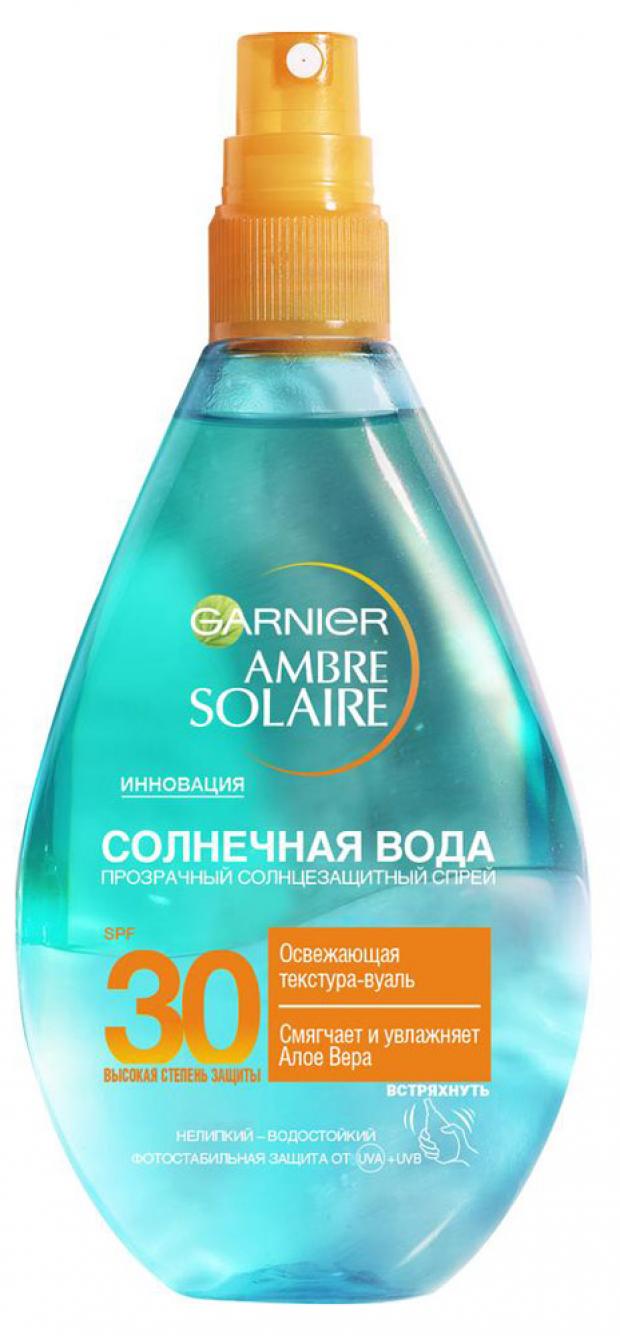 фото Спрей для тела солнцезащитный garnier ambre solaire с алоэ вера spf 30, 150 мл