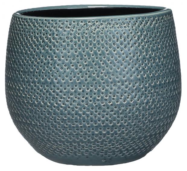 

Кашпо керамическое Mica Decorations Габриель голубое Ø18х16 см