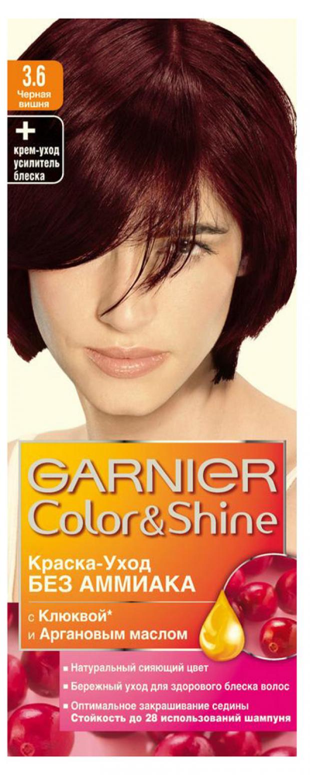

Краска-уход для волос Garnier Color&Shine без аммиака Черная вишня тон 3.6, 110 мл