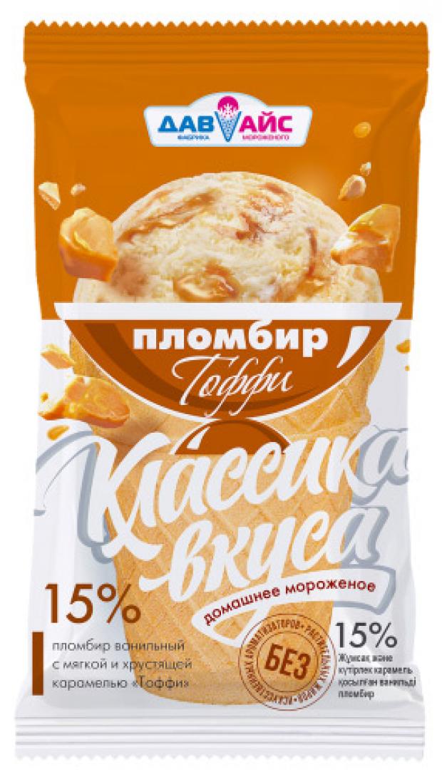 

Мороженое пломбир «ДавАйс» Классика вкуса Тоффи ванильный с карамелью, 90 г