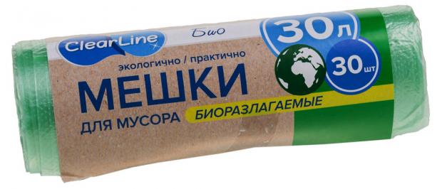 

Мешки для мусора Clear line биоразлагаемые 30 литров, 30 шт