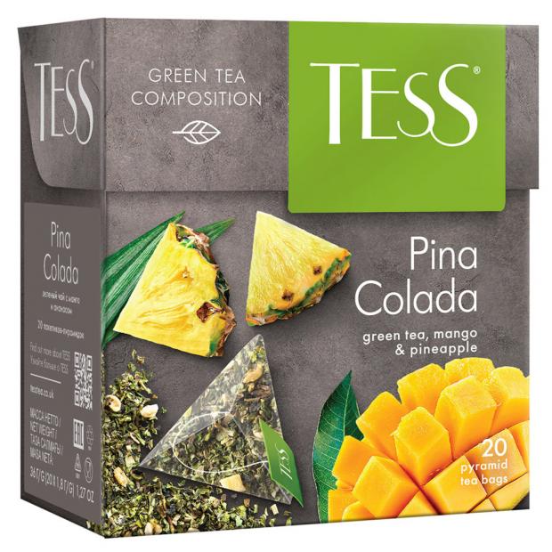 Чай зеленый Tess Pina Colada в пирамидках 20х18 г 92₽