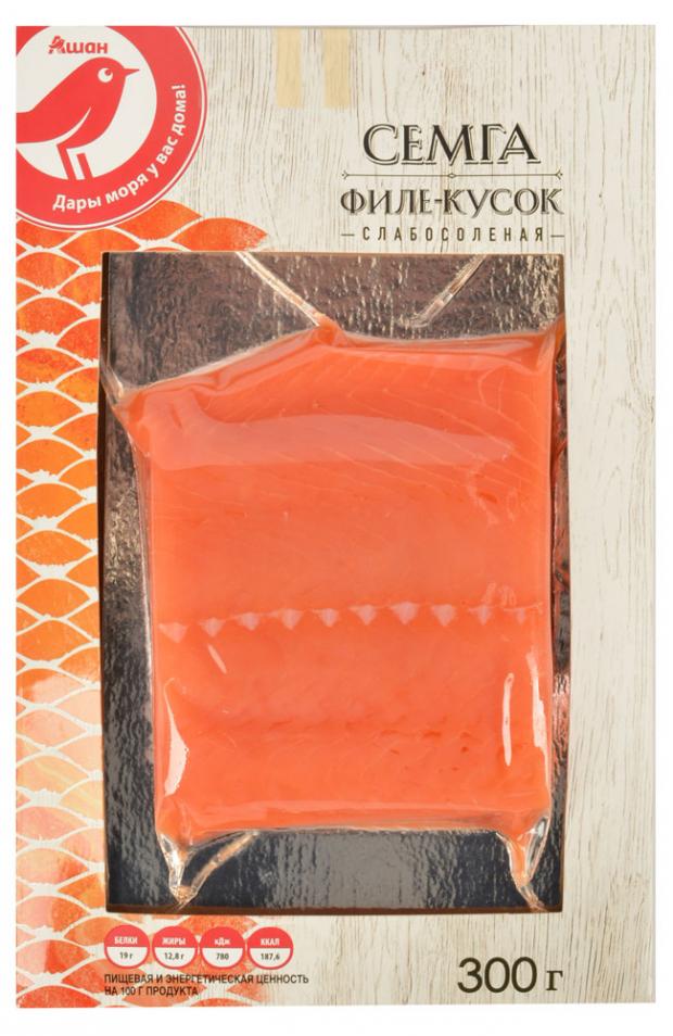 

Семга слабосоленая АШАН филе-кусок, 300 г