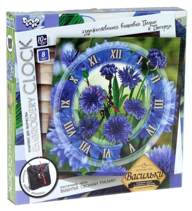 

Вышивка бисером и лентами Danko Toys EMBROIDERY CLOCK васильки