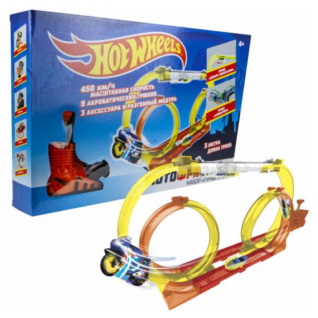 

Набор Hot Wheels Мотофристайл с инерционным мотобайком и турбо ускорителем