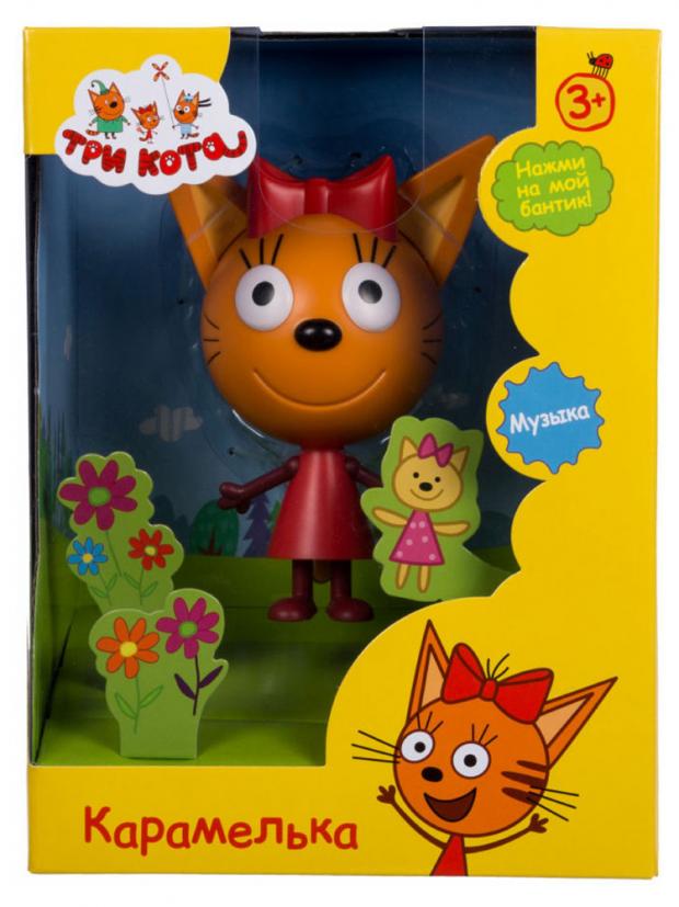 

Фигурка пластиковая Три кота со звуком в коробке, 15 см