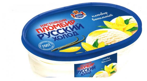 

Мороженое пломбир «Настоящий пломбир Русский Холод» ванильный ванночка, 450 г
