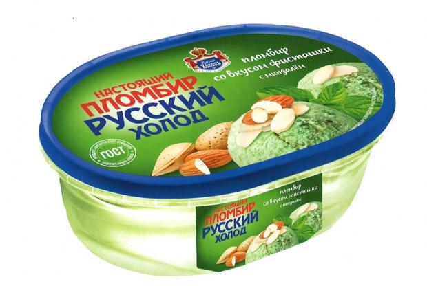 

Мороженое пломбир «Настоящий пломбир Руссский Холод» фисташковое с миндалем в ванночке, 460 г