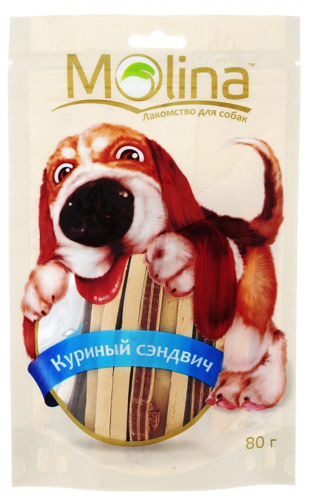 

Лакомство для собак Molina куриный сэндвич, 80 г